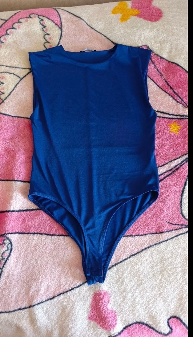 Zara  M beden saks mavisi alttan çıtçıtlı body bluz. Yeni gibi - Görsel 4
