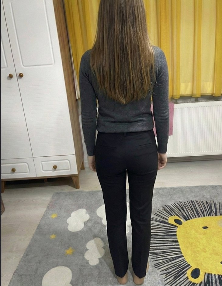 Gri Kadın Boğazlı Triko Kazak - Görsel 2