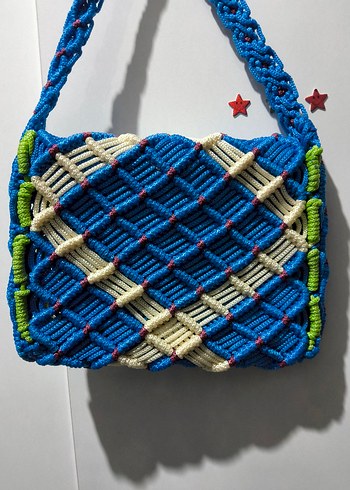 Mavi Bohem Dokuma Omuz Çantası - Görsel 4