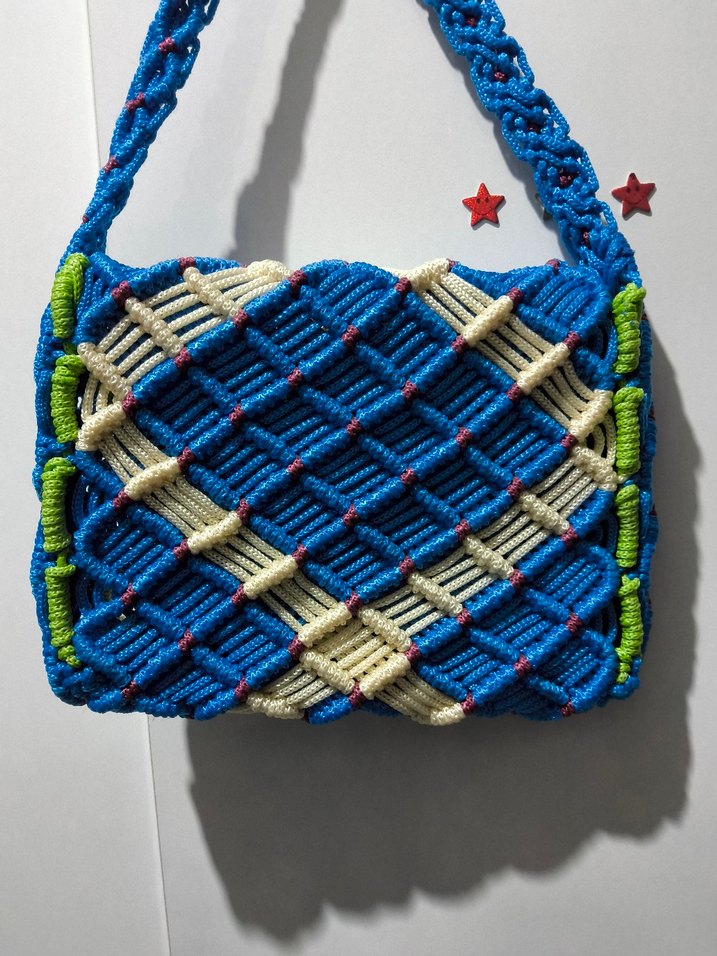 Mavi Bohem Dokuma Omuz Çantası - Görsel 4