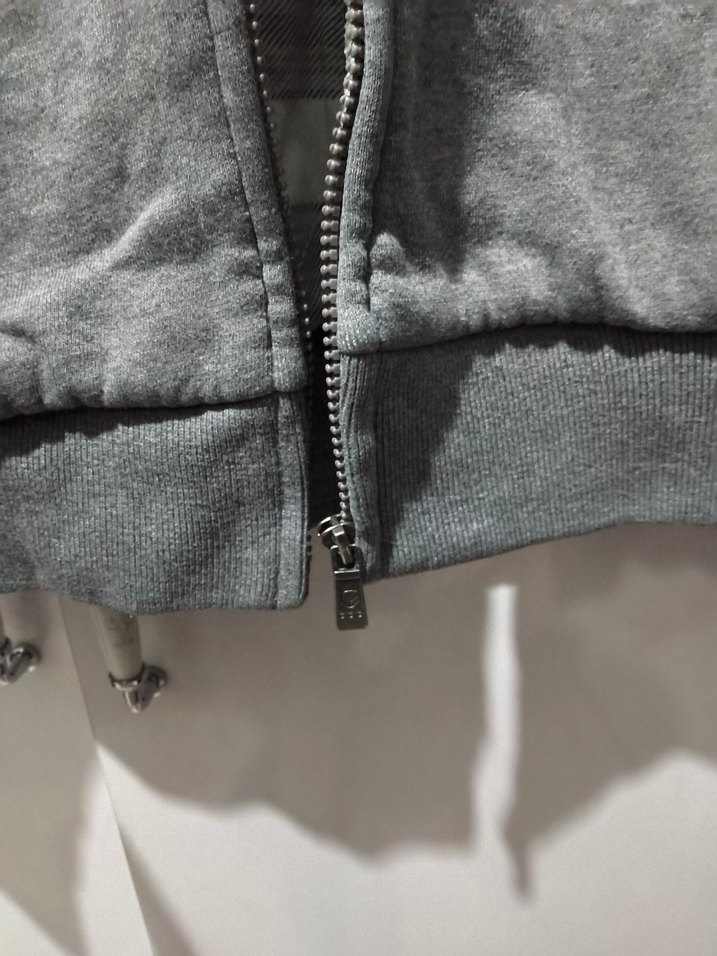 Gri Kapüşonlu Fermuarlı Erkek Sweatshirt(unisex) - Görsel 3