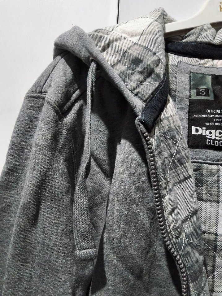 Gri Kapüşonlu Fermuarlı Erkek Sweatshirt(unisex) - Görsel 4