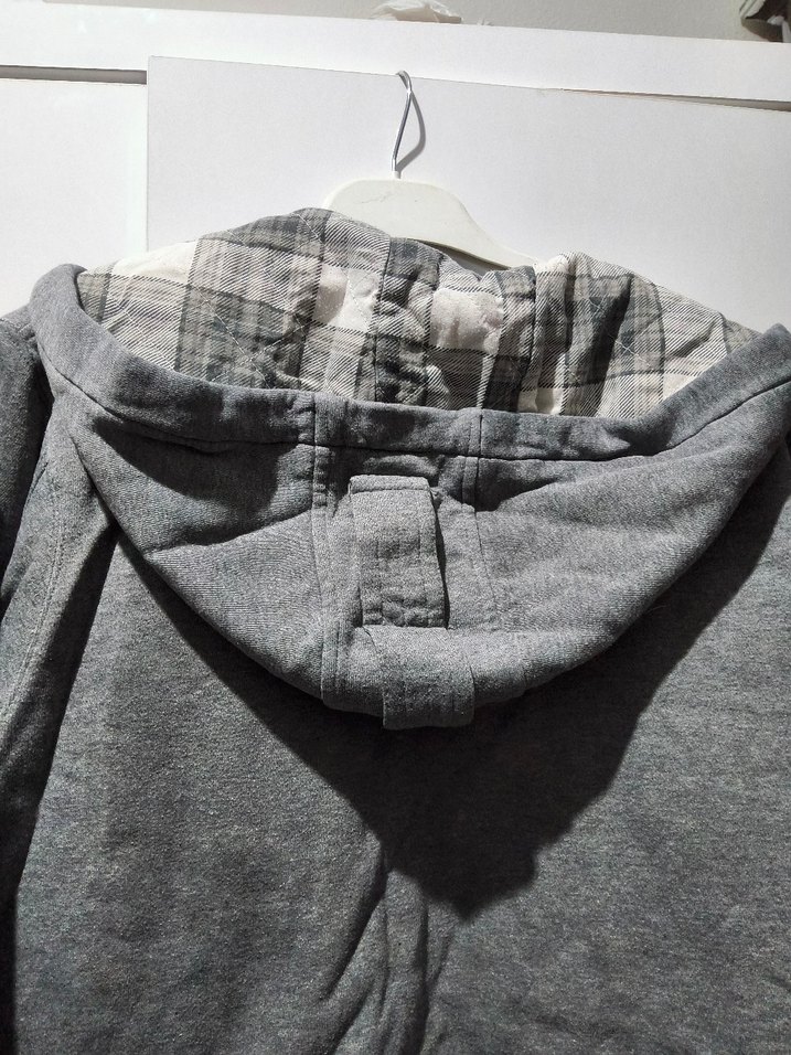 Gri Kapüşonlu Fermuarlı Erkek Sweatshirt(unisex) - Görsel 5