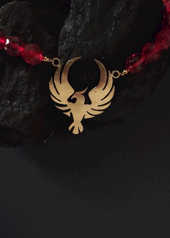 Uzun Kırmızı Boncuklu Kadın Kolye - Görsel 2