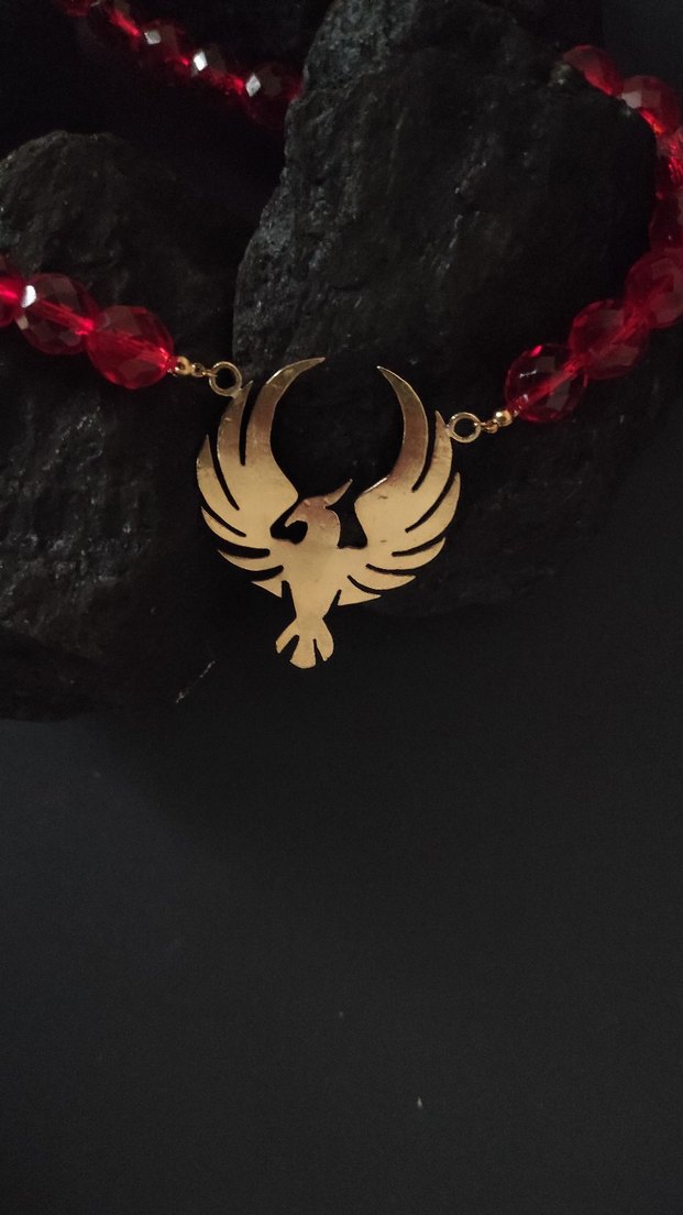 Uzun Kırmızı Boncuklu Kadın Kolye - Görsel 2