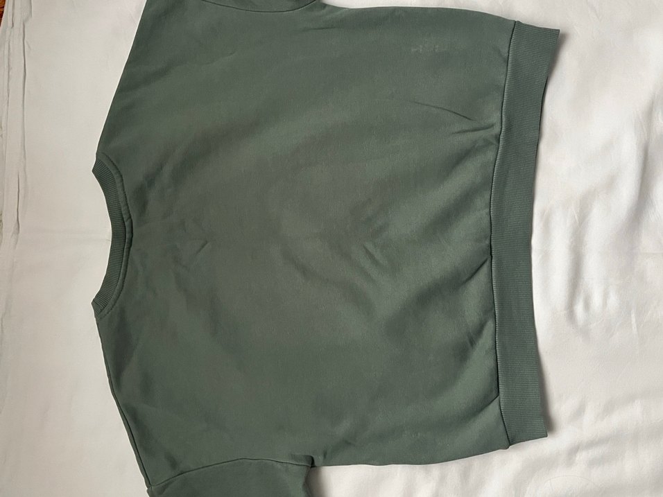 Kadın Haki Uzun Kollu Basic Sweatshirt - Görsel 3