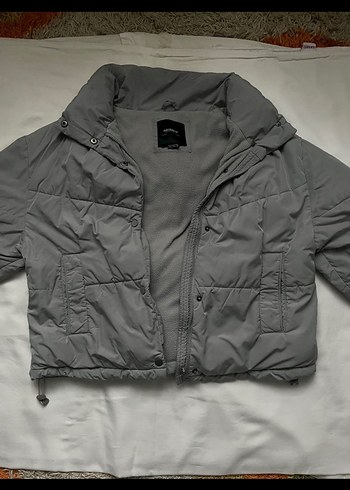 Pull And Bear Kadın Gri Mont