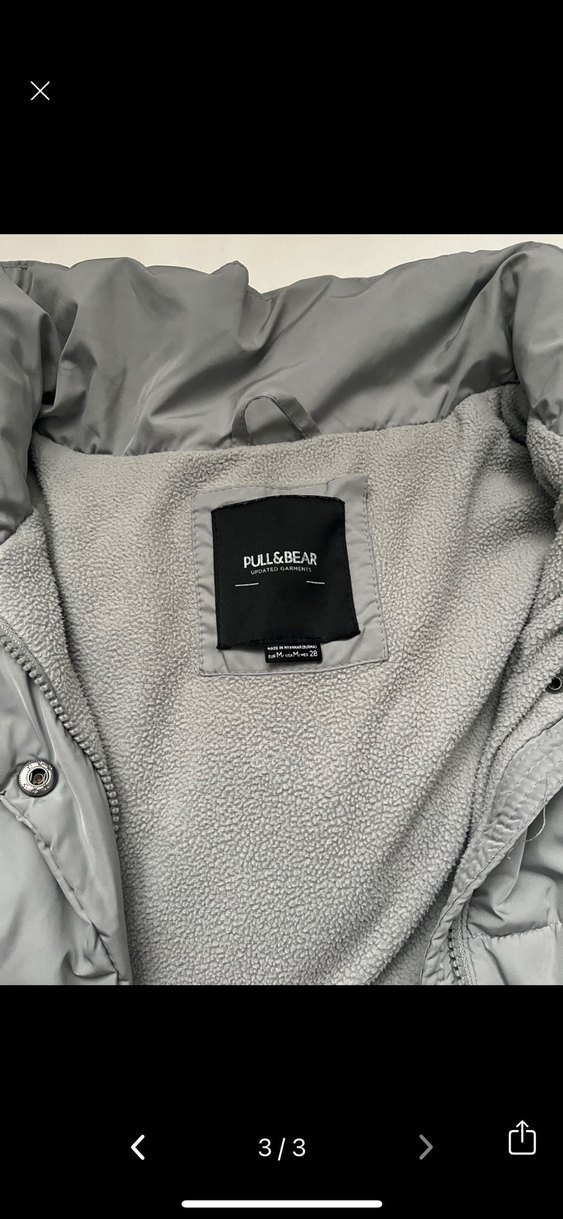 Pull And Bear Kadın Gri Mont - Görsel 3