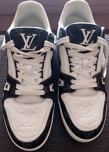 Louis Vuitton Erkek Beyaz Siyah Spor Ayakkabı - Görsel 7