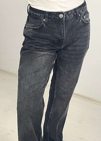 Gri Kadın Denim Regular Fit Pantolon - Görsel 3