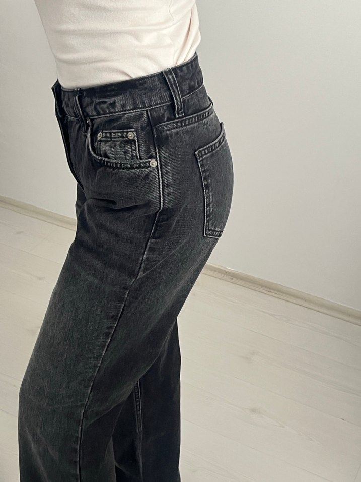 Gri Kadın Denim Regular Fit Pantolon - Görsel 4