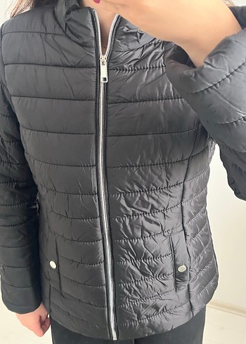 Fermuarlı Siyah Kadın Mont lcw - Görsel 3