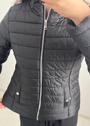 Fermuarlı Siyah Kadın Mont lcw - Görsel 5