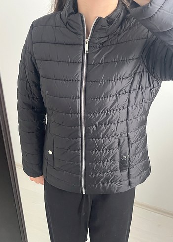 Fermuarlı Siyah Kadın Mont lcw - Görsel 2