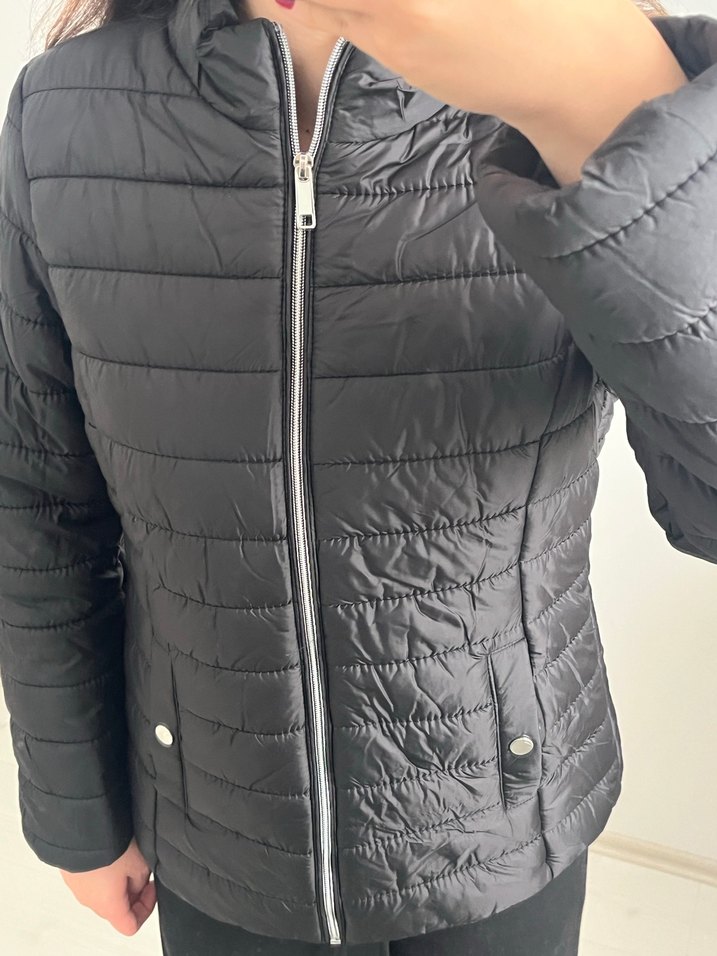 Fermuarlı Siyah Kadın Mont lcw - Görsel 3