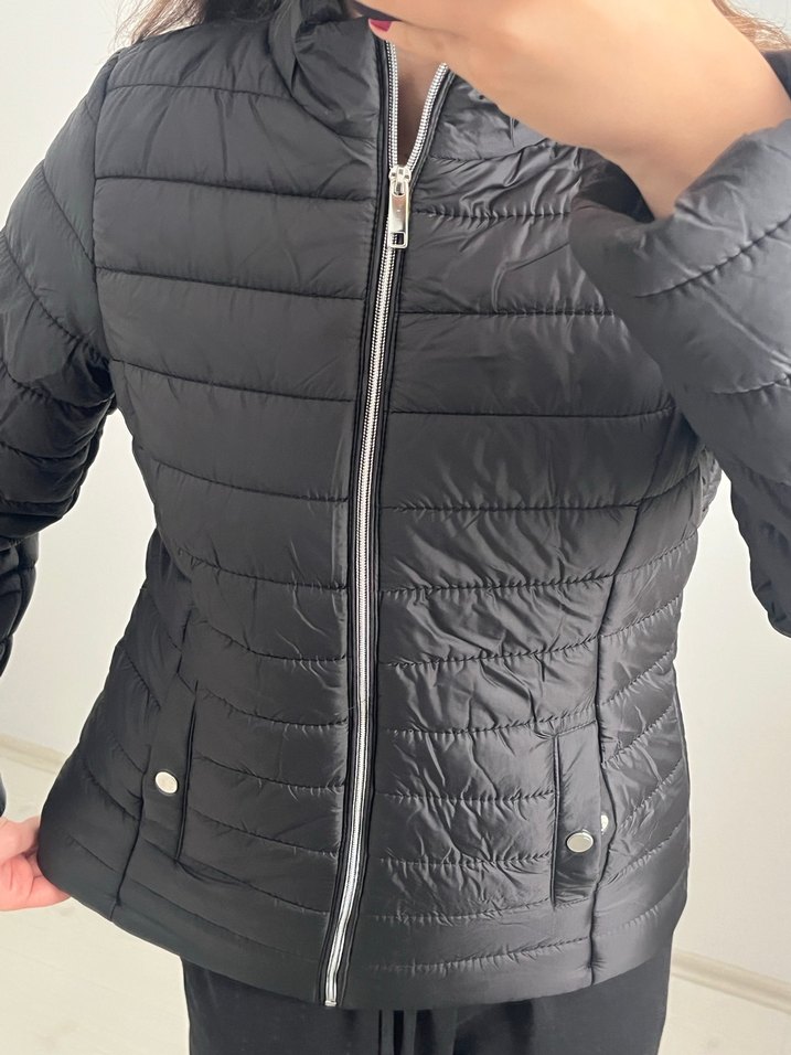 Fermuarlı Siyah Kadın Mont lcw - Görsel 5