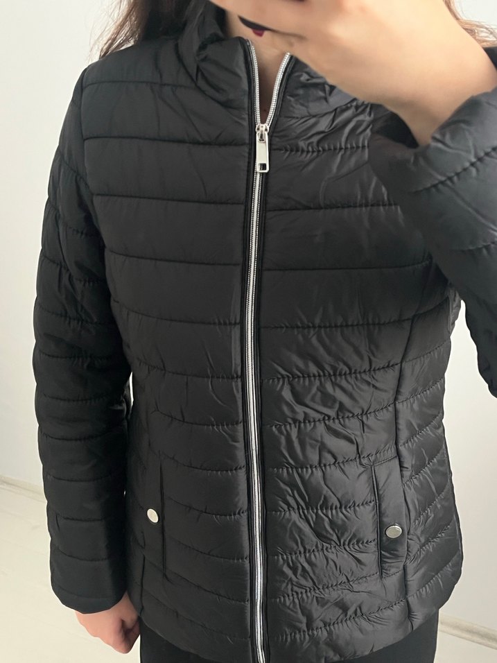 Fermuarlı Siyah Kadın Mont lcw - Görsel 4