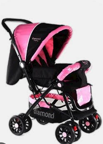 Pembe Renkli Diamond Bebek Arabası