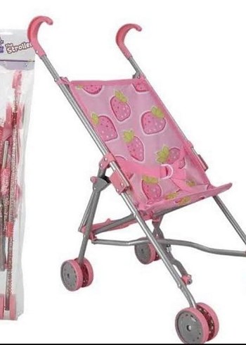 Pembe Çilek Desenli Bebek Arabası