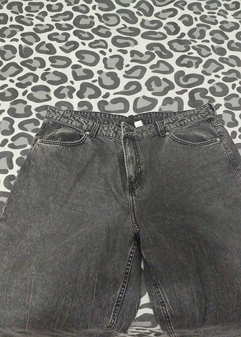 H&M Koyu Gri Yikamali Rahat Kesim Jean