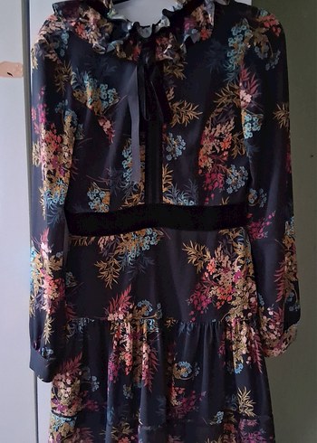 Çiçek Desenli Uzun Kollu Bohem Elbise - Görsel 3