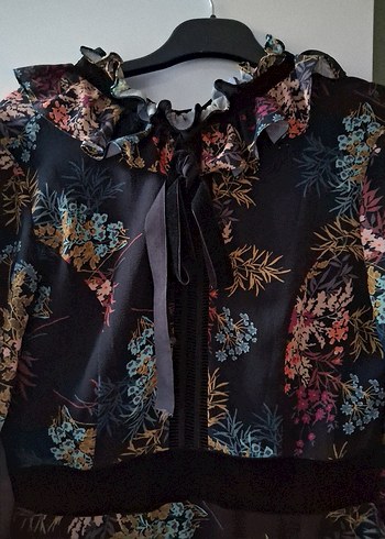 Çiçek Desenli Uzun Kollu Bohem Elbise - Görsel 2