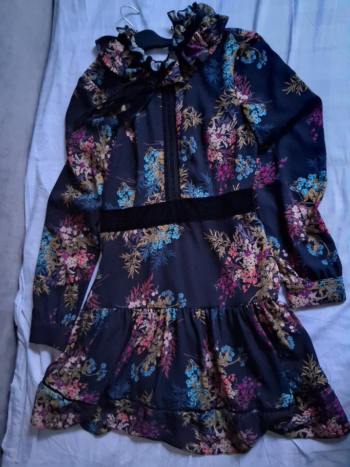 Çiçek Desenli Uzun Kollu Bohem Elbise - Görsel 4