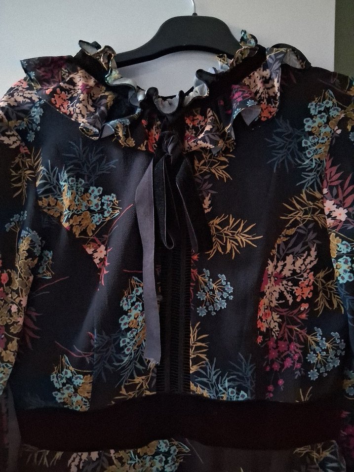 Çiçek Desenli Uzun Kollu Bohem Elbise - Görsel 2