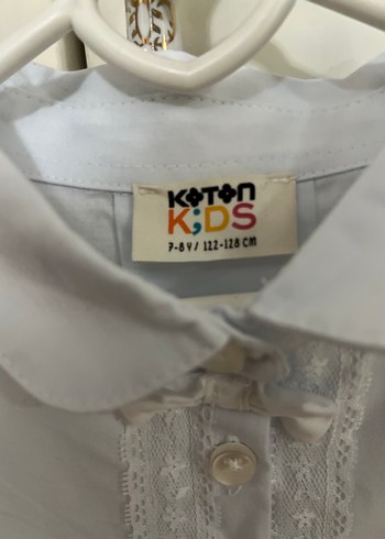 Kız Çocuk Beyaz Düğmeli pamuk Gömlek - Görsel 2