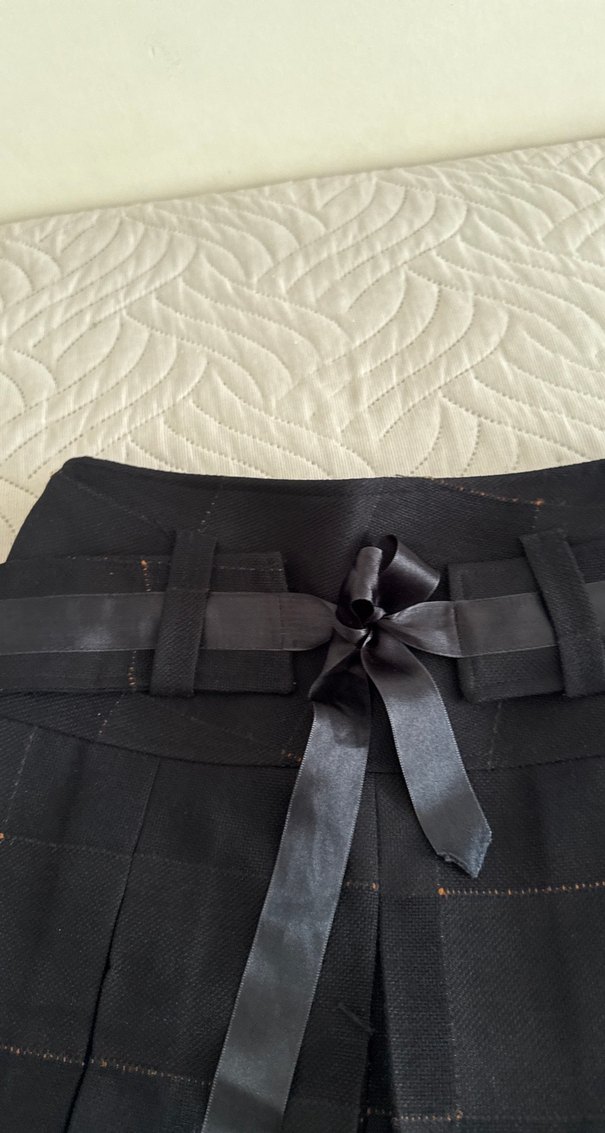 Kemerli Siyah Midi  Etek - Görsel 3