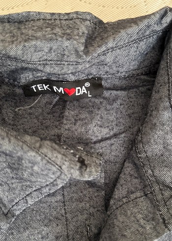 m Beden Düğmeli antrasit mavi Uzun Keten tesettür Elbise