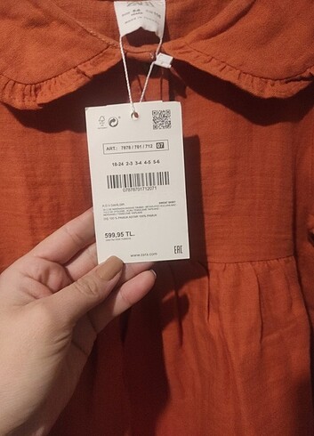 6 Yaş Beden turuncu Renk Zara elbise