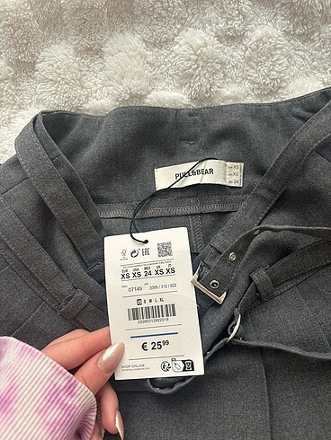 xs Beden gri Renk Pull&Bear şort etek pileli