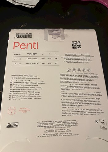 Penti Kırmızı Kalp Desenli File Çorap 30 DEN - Görsel 2