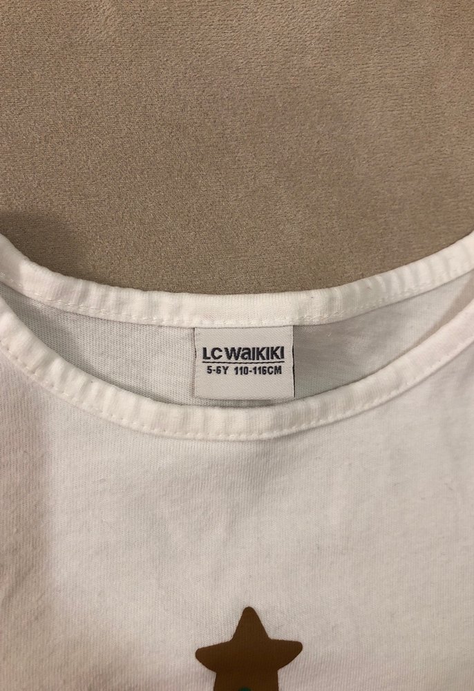 Kız Çocuk Beyaz Uzun Kollu Yılbaşı T-shirt - Görsel 2