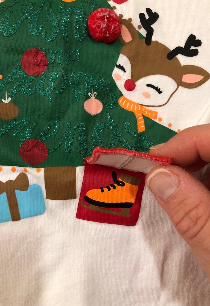 Kız Çocuk Beyaz Uzun Kollu Yılbaşı T-shirt - Görsel 4