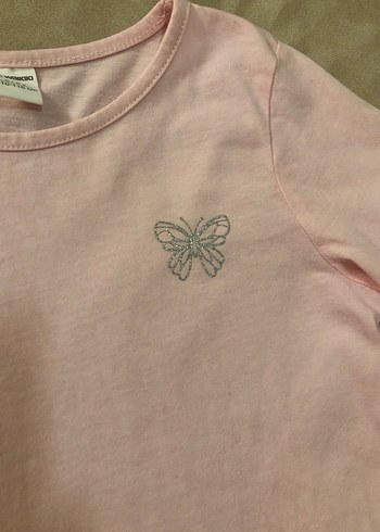 Kız Çocuk Pembe Uzun Kollu Basic Tişört - Görsel 2