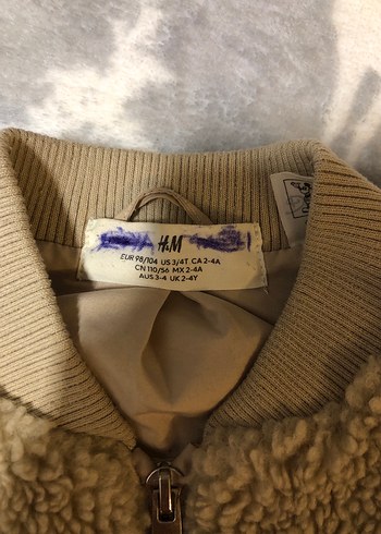 H&M Kız Çocuk Kahverengi Nakışlı Peluş Mont - Görsel 2