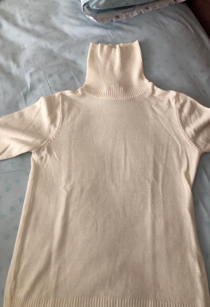 Beyaz Triko Boğazlı Kadın Kazak - Görsel 2