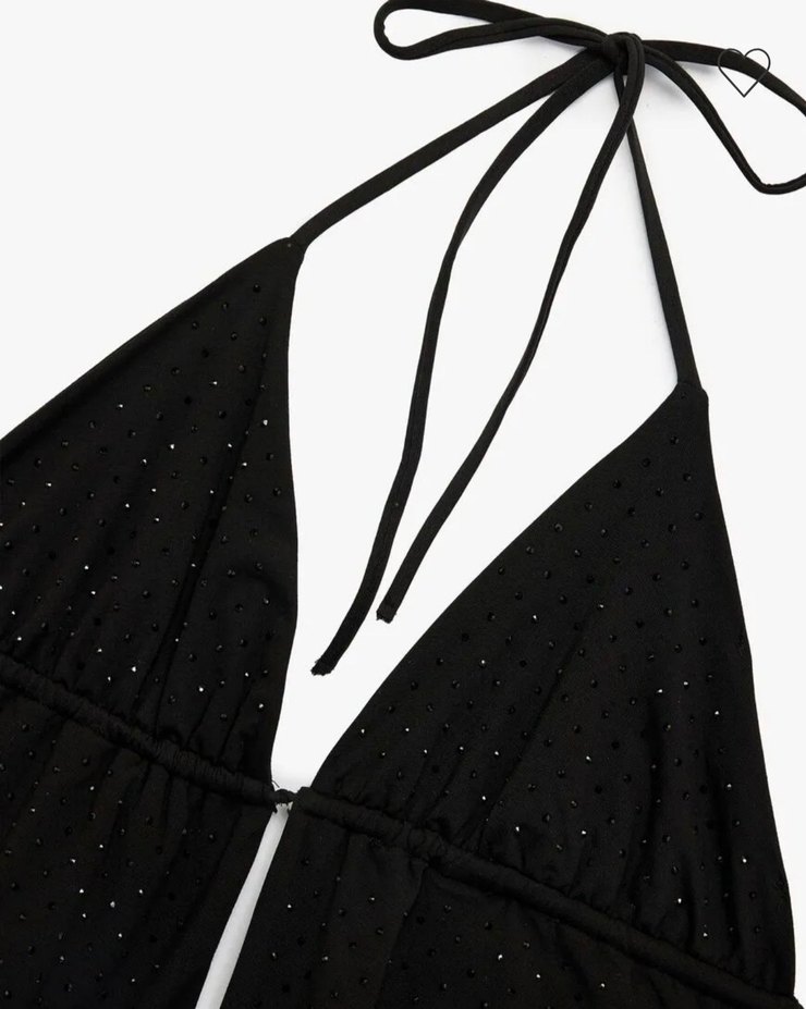 Koton marka Siyah Parlak Mini Strappy Büstiyer - Görsel 3