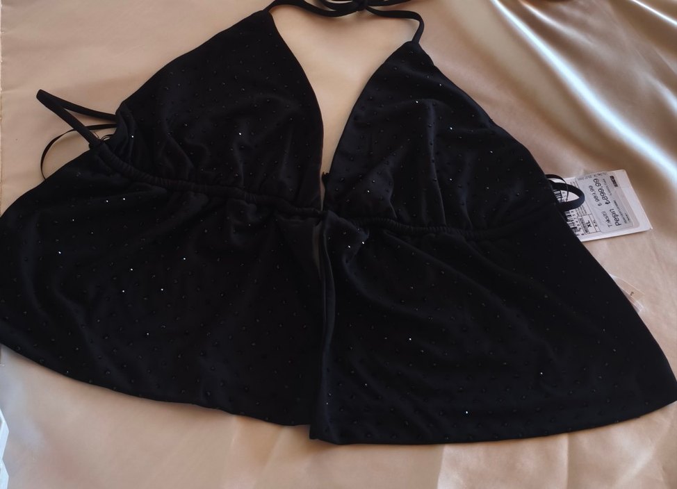 Koton marka Siyah Parlak Mini Strappy Büstiyer - Görsel 5