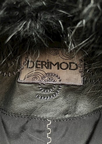 Gri Kürklü Deri Biker Kadın Mont - Görsel 7