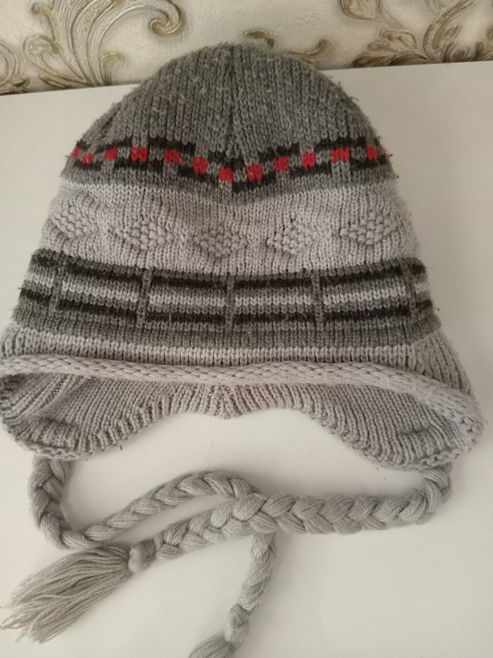 Gri Örgü erkek çocuk Bere - Görsel 2