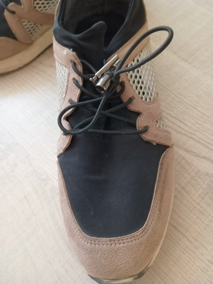 Yılan Desenli Süet Bağcıklı Kadın Spor Ayakkabı - Görsel 4