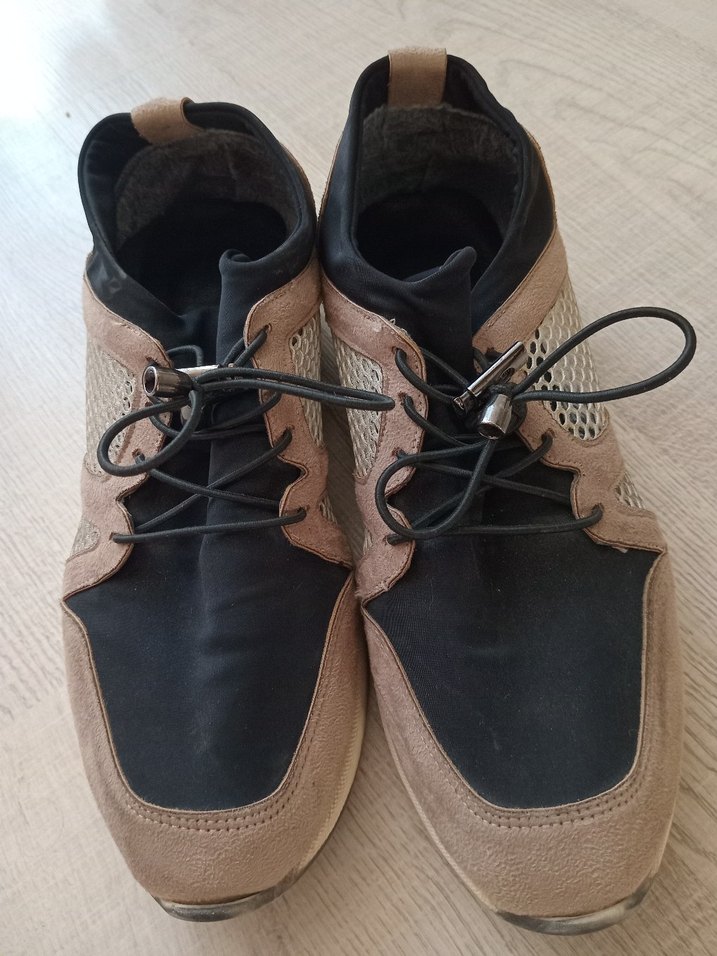 Yılan Desenli Süet Bağcıklı Kadın Spor Ayakkabı - Görsel 2