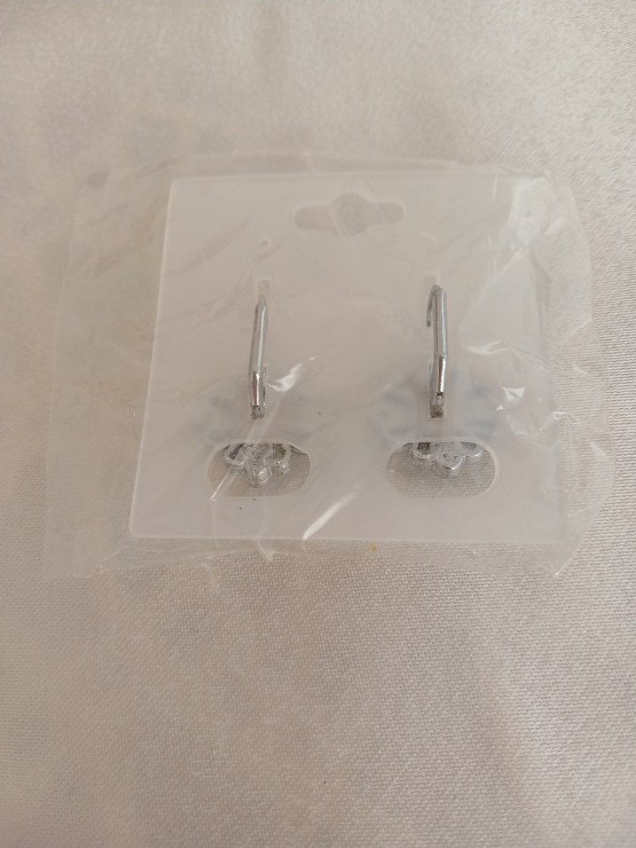 Turkuaz Boncuklu Çiçek Desenli Mini Küpe - Görsel 2