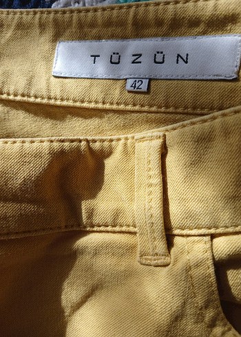 Sarı  Kadın Kumaş Pantolon - Görsel 2