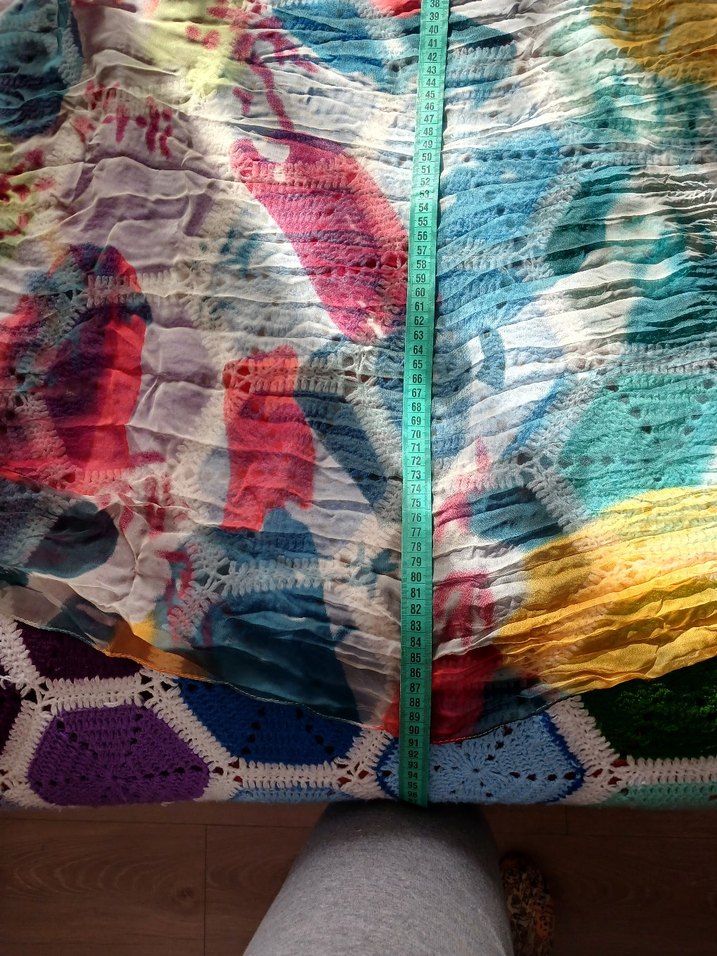 Kadın Çok Renkli Pileli Bohem Şal - Görsel 3