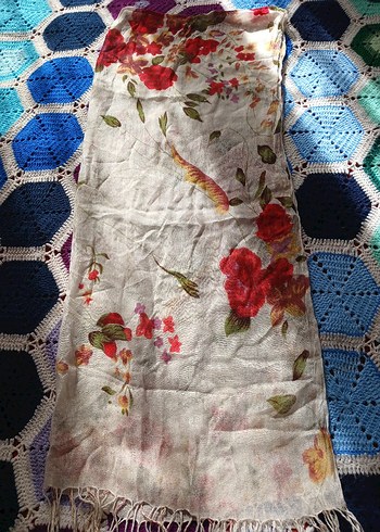 Çiçek Desenli Bohem Kadın Şal - Görsel 2