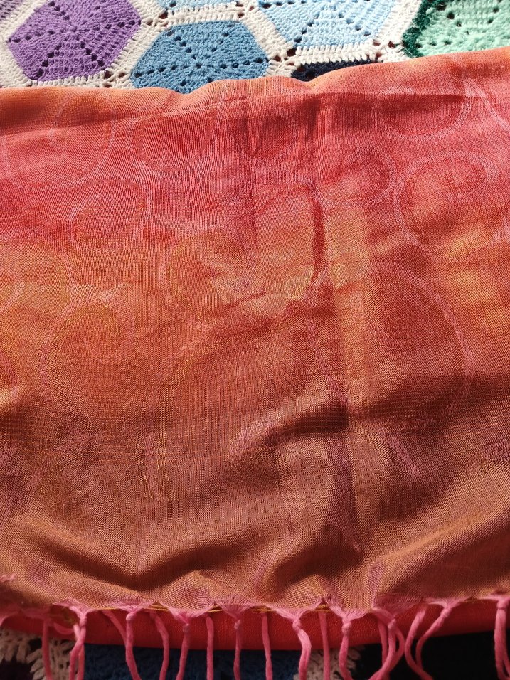 Parlak Çok Renkli Batik Desenli Şal - Görsel 2